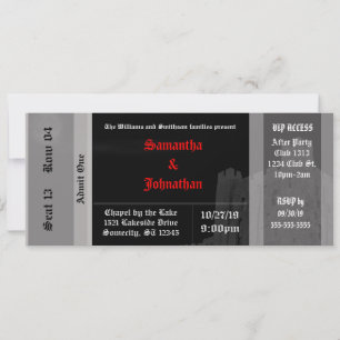 Vampire Castle Goth Wedding Ticket Invitations