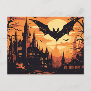 Vampire Castle under the Full Moon Holiday Postcard