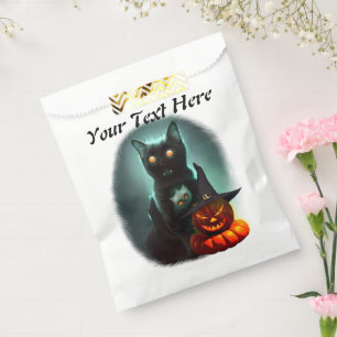 Vampire Cat and Wizard Pumpkin Halloween Surreal  Favour Bag