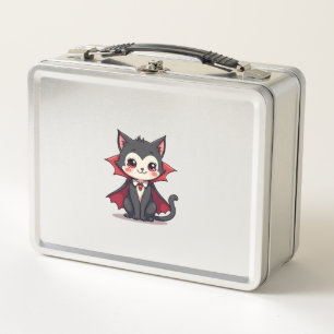 Vampire Cat � Cute Halloween Pet Tee Metal Lunch Box