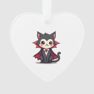 Vampire Cat � Cute Halloween Pet Tee Ornament