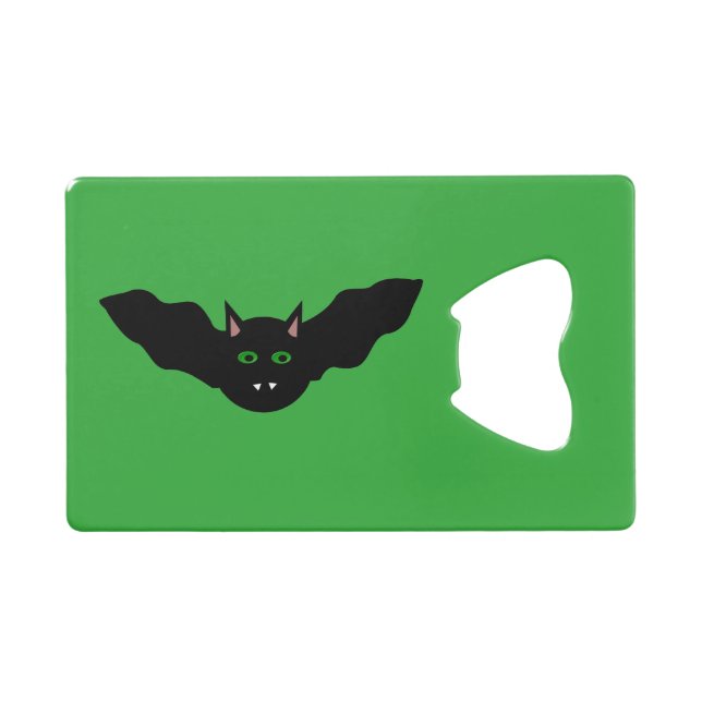 Vampire Cat Faced Bat Halloween Bottle Opener (Front (Horizontal))