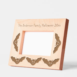 Vampire Cat Faced Bat Halloween Custom Etched Frames