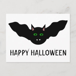 Vampire Cat Faced Bat Halloween Custom Postcard