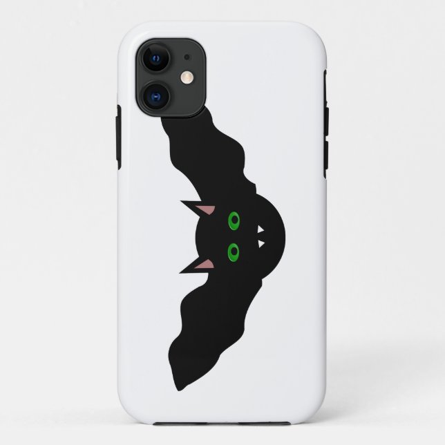 Vampire Cat Faced Bat Halloween iPhone Case (Back)