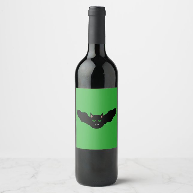 Vampire Cat Faced Bat Halloween Labels (Front)