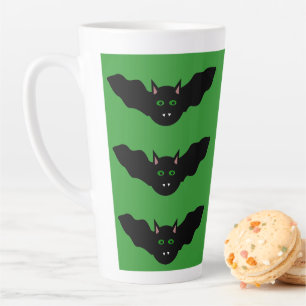Vampire Cat Faced Bat Halloween Latte Mug
