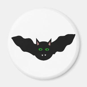 Vampire Cat Faced Bat Halloween Magnet