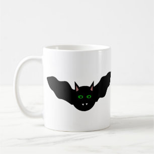 Vampire Cat Faced Bat Halloween Mug