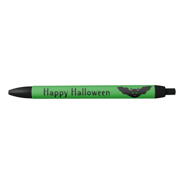 Vampire Cat Faced Bat Halloween Personalised Pen (Front)