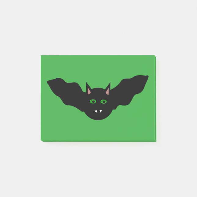 Vampire Cat Faced Bat Halloween Post it notes Pad (Front)