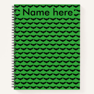 Vampire Cat Faced Bat Halloween Spiral Notebook