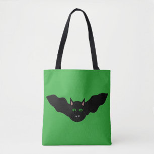 Vampire Cat Faced Bat Halloween Tote Bag