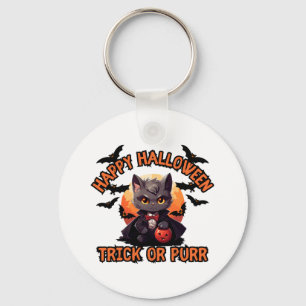 Vampire Cat Halloween Pumpkin Bat Spooky Festive F Key Ring