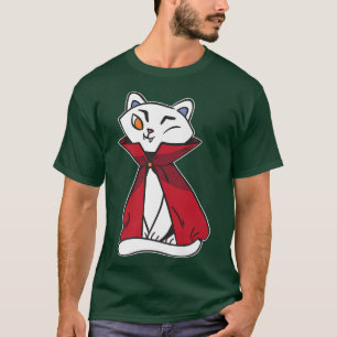 Vampire Cat Lazy Halloween Costume Cute Kitty Kitt T-Shirt