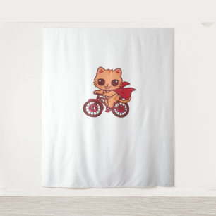 Vampire Cat on Halloween Bike Ride – Cute Spooky K Tapestry