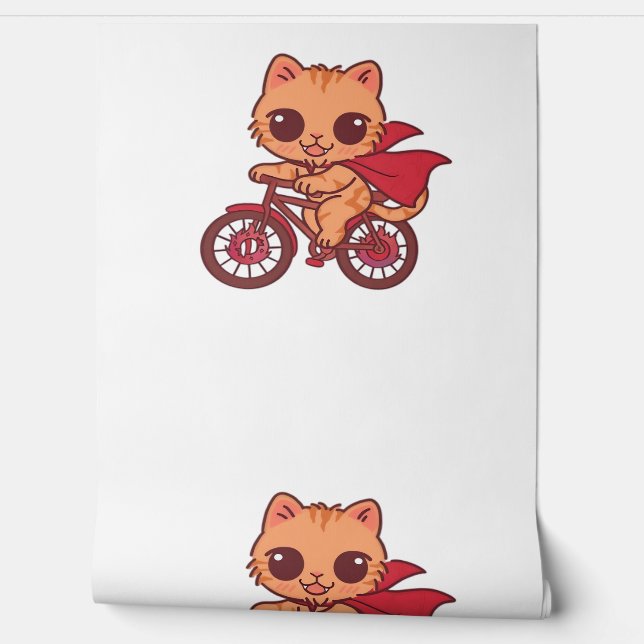 Vampire Cat on Halloween Bike Ride – Cute Spooky K Wallpaper (Unrolling)