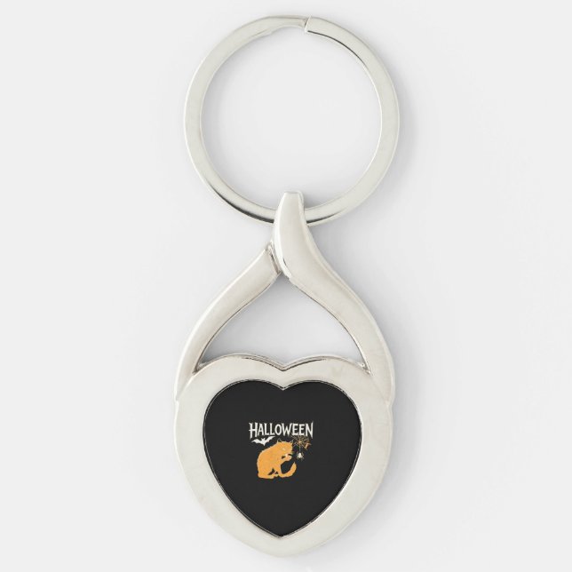 Vampire Cat's Halloween Classic T-Shirt Key Ring (Front)
