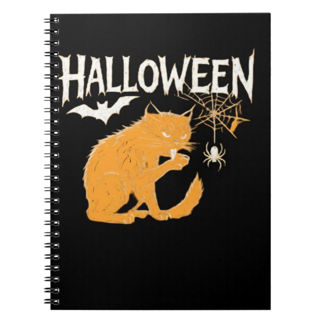 Vampire Cat's Halloween Classic T-Shirt Notebook (Front)