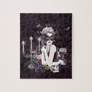 Vampire Chic   Moody Purple Gothic Vampiress Jigsaw Puzzle
