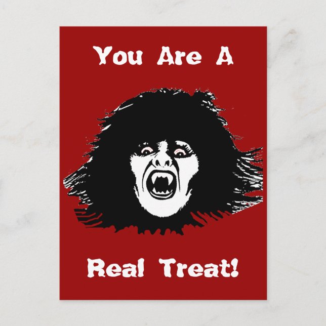 Vampire Chick is a Real Treat Postcard (Front)