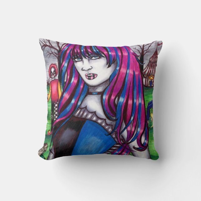Vampire Circus Freak monsters original drawing  Cushion (Front)