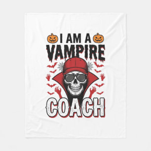 Vampire Coach Halloween Skull Vintage Shirt Design Fleece Blanket