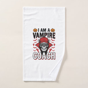 Vampire Coach Halloween Skull Vintage Shirt Design Hand Towel