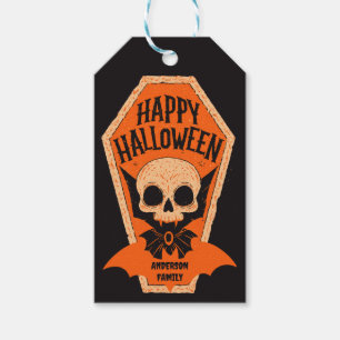 Vampire Coffin Spooky Skull Happy Halloween Gift Tags