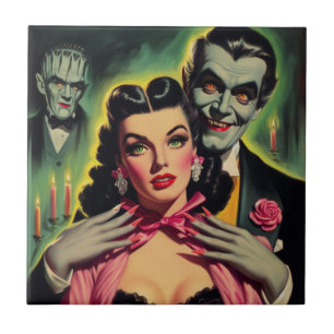 Vampire Couple Ceramic Tile