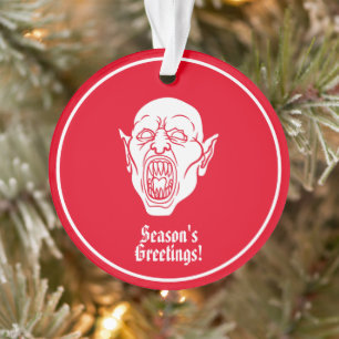Vampire Crimson Red Horror Ornament