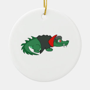 Vampire Crocodile Ceramic Ornament
