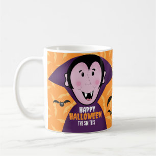 Vampire Dracula Bats Kids Cute Happy Halloween  Coffee Mug