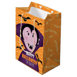 Vampire Dracula Bats Kids Cute Happy Halloween  Medium Gift Bag