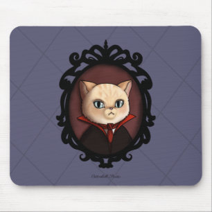 Vampire Dracula Cat Kitty Halloween Spooky Theme Mouse Pad