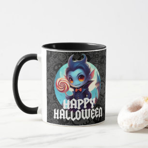 Vampire Eating Candy Happy Halloween Mug