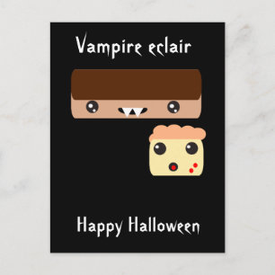 Vampire eclair "Happy Halloween" Postcard