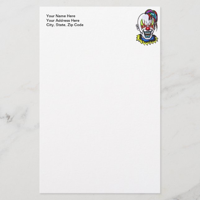Vampire Evil Clown Stationery (Front)