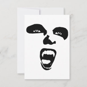 Vampire Face Horror Gothic original art Thank You Card