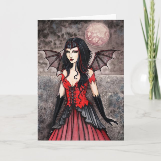 Vampire Fairy Gothic Halloween Card (Front)
