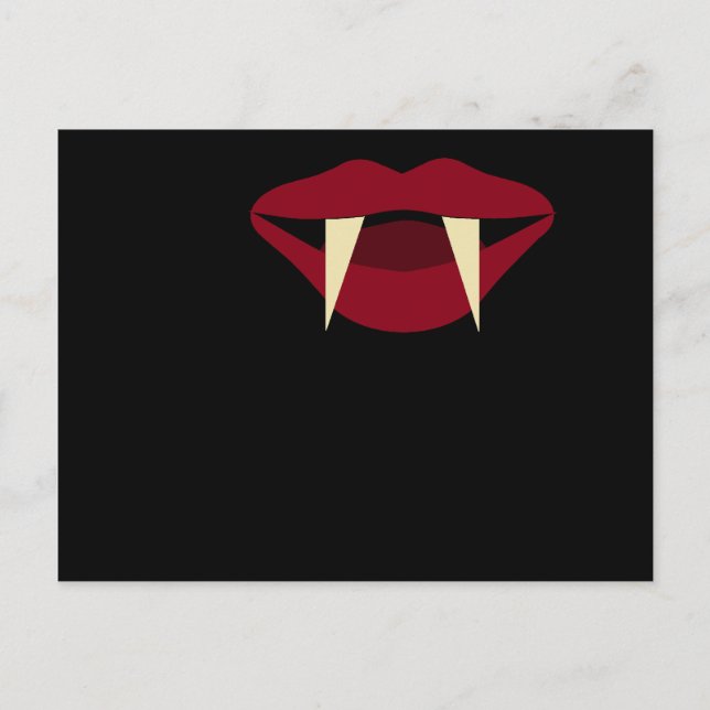 Vampire Fangs Blood Red Lips Postcard (Front)