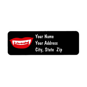 Vampire Fangs Return Address Label