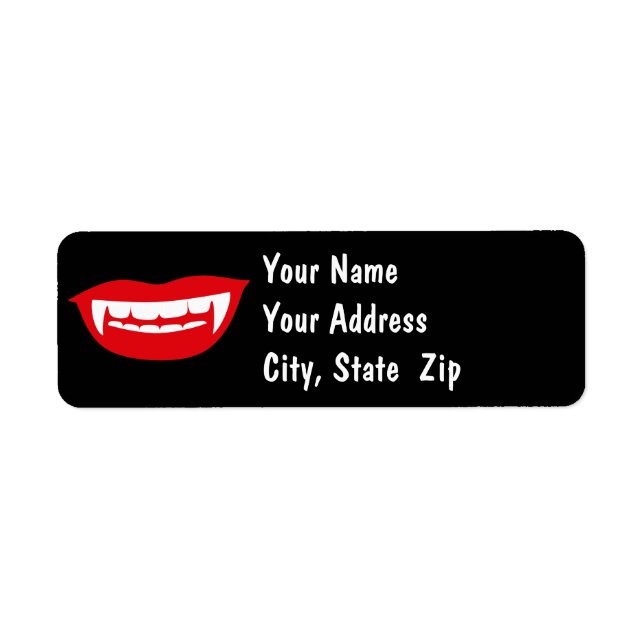 Vampire Fangs Return Address Label (Front)