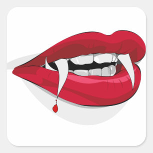Vampire Fangs Square Sticker