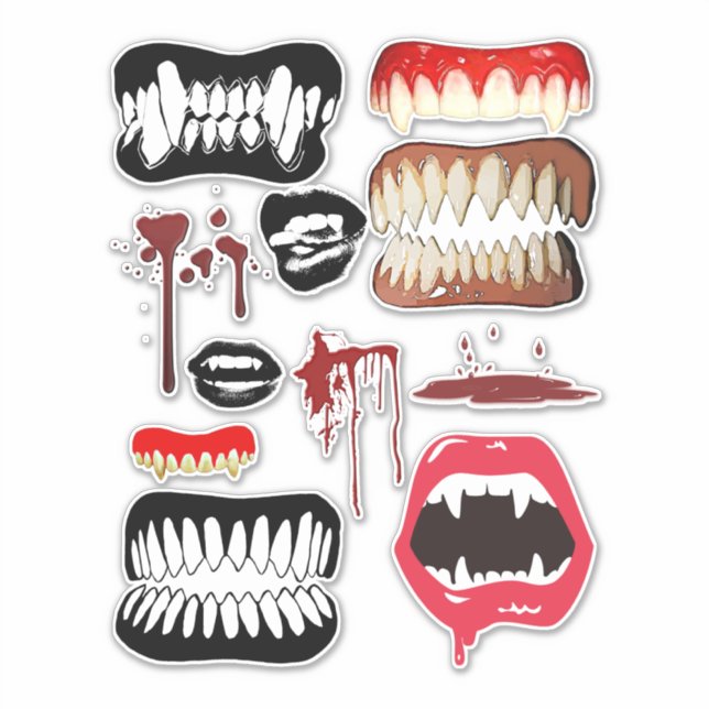 Vampire Fangs Teeth Halloween Horror art (Front)