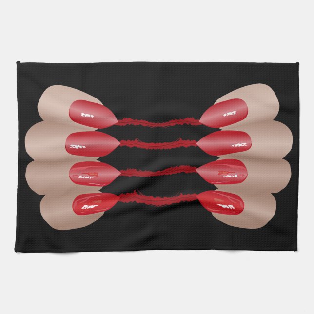 Vampire finger V.2 Tea Towel (Horizontal)