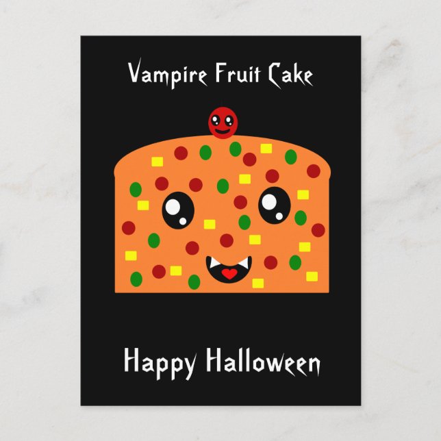Vampire Fruit Cake  "Happy Halloween" Postcard (Front)