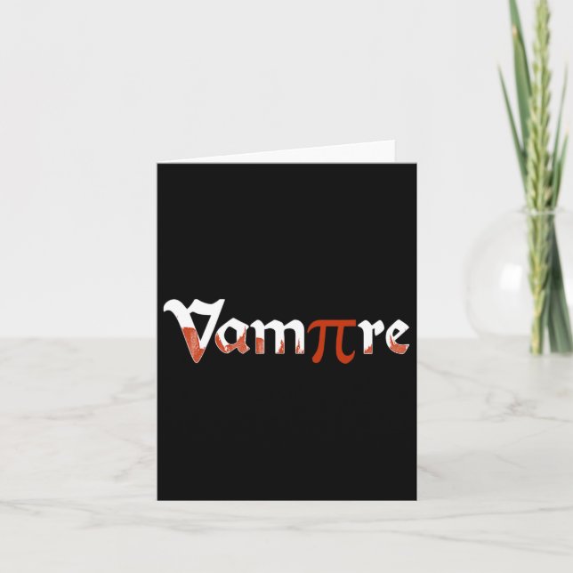 Vampire Funny Halloween Pi Day Joke Costume Math G Card (Front)