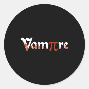 Vampire Funny Halloween Pi Day Joke Costume Math G Classic Round Sticker