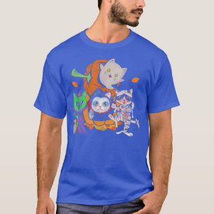 Vampire Ghost Zombie Witch Cats In Pumpkin Cute Ha T-Shirt